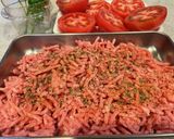 挽き肉とトマトの塩炒め作り方1写真