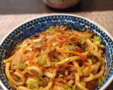 簡単！キムチと春キャベツの焼きうどん作り方4写真
