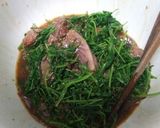かつおとおかひじきの酢醤油梅肉和え作り方5写真