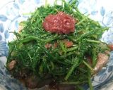 かつおとおかひじきの酢醤油梅肉和え作り方6写真