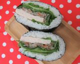 おにぎらず★ごぼうサラダ+サラダチキン作り方7写真