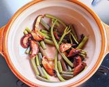 わらびと干し椎茸の卵雑炊作り方4写真