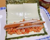海苔&チーズでキムチ巻き♡キュウリ燻製鶏作り方1写真