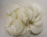 材料2つ☆豚こまと新玉ねぎの簡単すき煮。作り方1写真