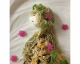 キャラ弁＊銀髪ロングヘアーの女の子作り方20写真