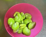 #春野菜 そら豆とたけのこのエビ卵とじ作り方1写真