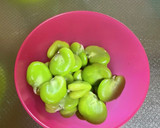 #春野菜 そら豆とたけのこのエビ卵とじ作り方1写真