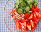 トマト・胡瓜・カニカマの酢の物♪作り方3写真