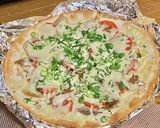 焼き塩サバとトマトのマヨネーズ風味ピザ作り方6写真