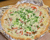 焼き塩サバとトマトのマヨネーズ風味ピザ作り方6写真