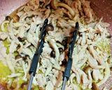 せせりとしめじの柚子胡椒パスタ作り方3写真