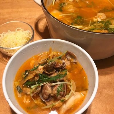 シーフードmixであっさり海鮮チゲスープ by アイコ15 【クックパッド