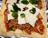 納豆キムチ薄揚げ生地のピザ作り方5写真