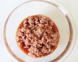 ご飯に乗せて【キノコ豚そぼろ】そぼろ丼作り方2写真