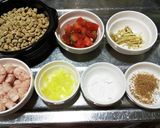 犬ご飯 豚トマあんかけ作り方1写真
