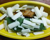 春飛魚くさや＆餅　チーズ焼き　木の芽添え作り方1写真