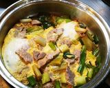 茹で豚とネギの卵とじ丼作り方8写真