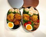 のっけ弁当(中高生男子兄弟弁当)唐揚げ作り方1写真