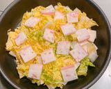 ハムかまぼこ(ハムひら)の白菜グラタン作り方1写真