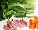 栄養満点小松菜のベーコン炒め作り方1写真