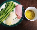 簡単きゅうりとハムとチーズのくるくる巻き作り方1写真