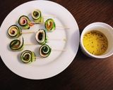 簡単きゅうりとハムとチーズのくるくる巻き作り方2写真