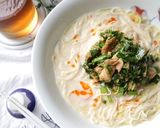 冷製ツナニラ豆乳そうめん♪作り方4写真