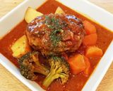 ソースも野菜と美味しく♪煮込みハンバーグ作り方9写真