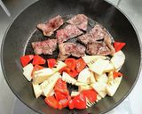 牛肉とたけのこにパプリカの南蛮漬け作り方3写真