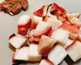 タコで！たんぱく質炒飯♡アンチョビ風味作り方1写真