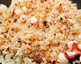タコで！たんぱく質炒飯♡アンチョビ風味作り方3写真