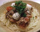 サバの味噌煮の缶詰とトマトの冷製パスタ作り方11写真