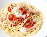 【パンチェッタとトマトのペペロンチーノ】作り方6写真