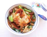 鶏胸肉でチーズタッカルビ丼作り方4写真