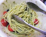 簡単！冷製ジェノベーゼパスタ苺アイスのせ作り方4写真