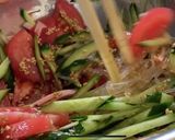簡単10分♪夏野菜の春雨サラダ作り方4写真
