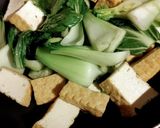 チンゲン菜と厚揚げ炒め、肉入り作り方5写真