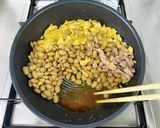 簡単主役おかず＊ツナたま＆大豆の甘辛炒め作り方4写真