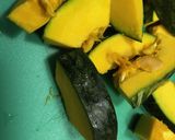 南瓜とミンチ煮物作り方1写真