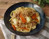 さっぱり梅しょう油の焼きうどん作り方4写真