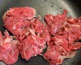 牛肉しめじピーマンのオイスターソース丼作り方1写真