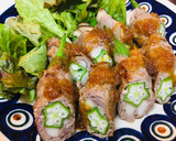 おろしのたれ＊オクラとエリンギの牛肉巻き作り方5写真