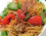 パスタでチンジャオロースー味の焼きそば作り方11写真