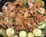 ズッキーニと豚肉のにんにくケチャ炒め作り方3写真