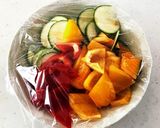 レンジで簡単！『夏野菜の胡麻味噌和え』作り方3写真