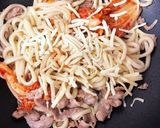 とろーりチーズが美味♪豚キムチの焼うどん作り方5写真
