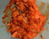 カリカリ鶏皮とキムチのおつまみ作り方2写真