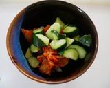 本技おいしいキムチとキュウリの和え物作り方4写真