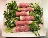 豆苗豚肉巻き☆ホットナッツの旨辛ソースで作り方4写真