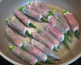 おくらの豚巻きゆずこしょうバター焼き作り方5写真